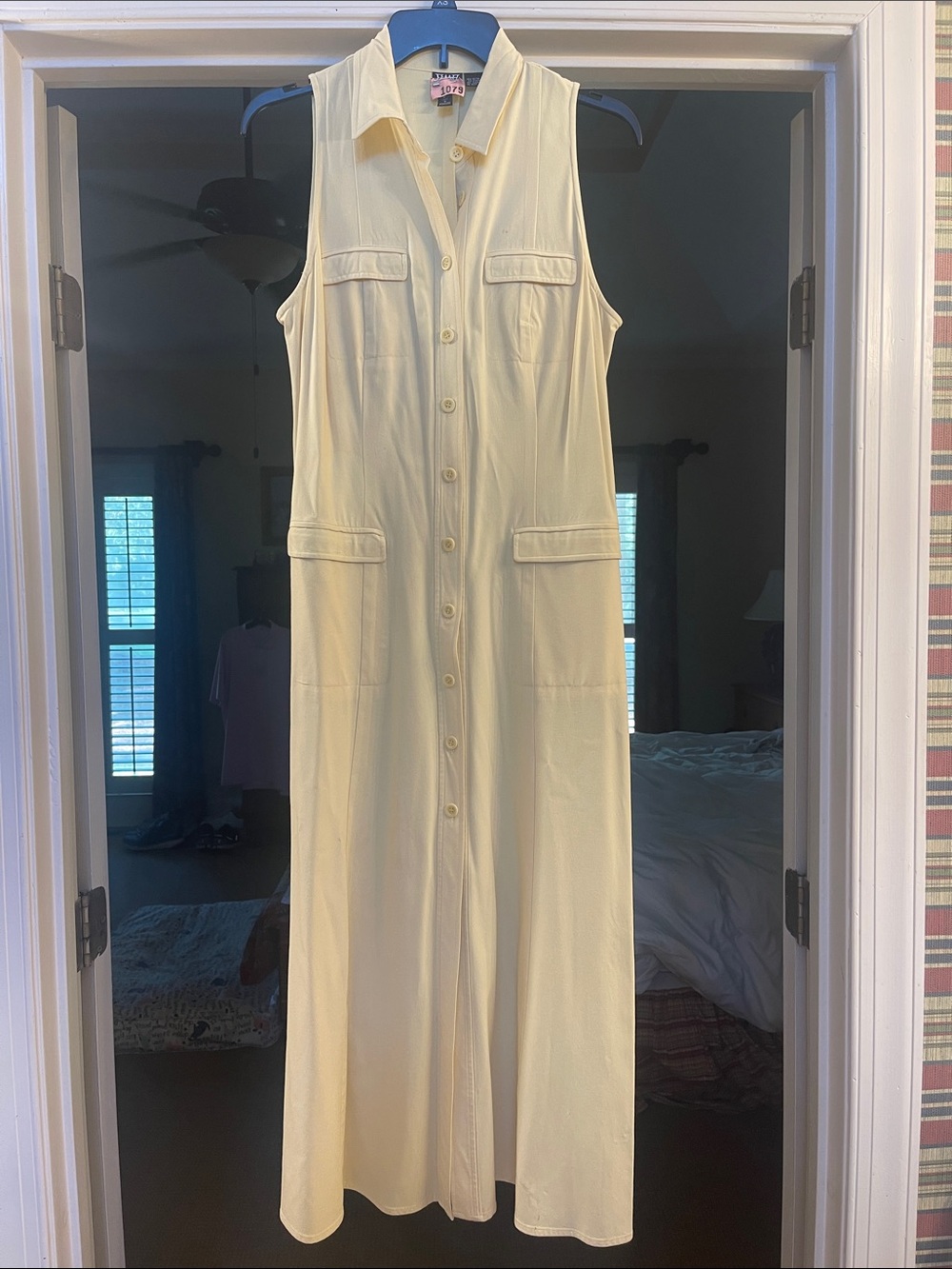 W by Worth Sleeveless Button-Front Yellow Maxi Shirt Dress